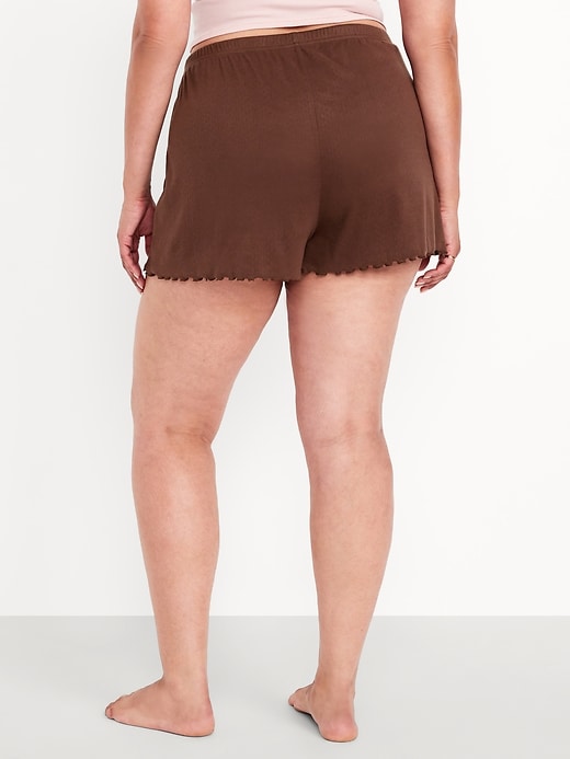 Image number 8 showing, High-Waisted Cozy Rib Pajama Shorts
