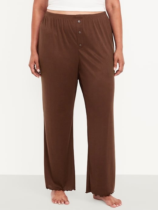 Image number 7 showing, High-Waisted Cozy Rib Pajama Pants