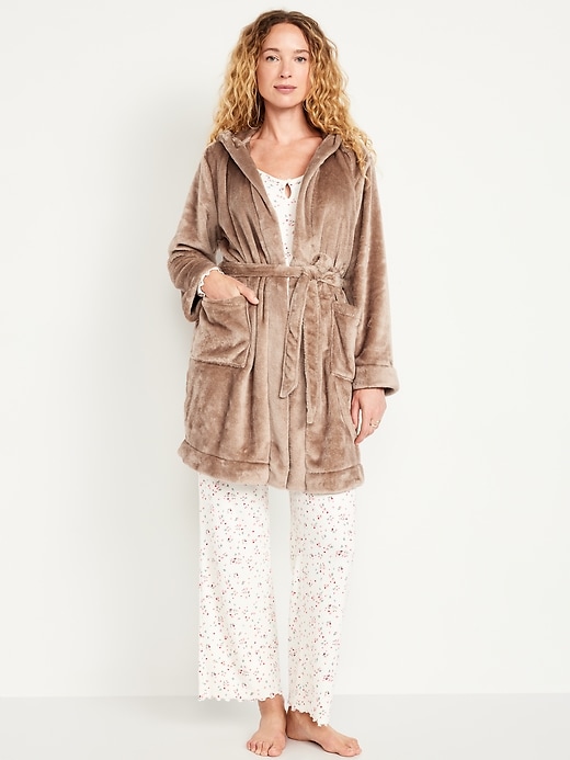 Image number 1 showing, Cozy Terry Hooded Robe