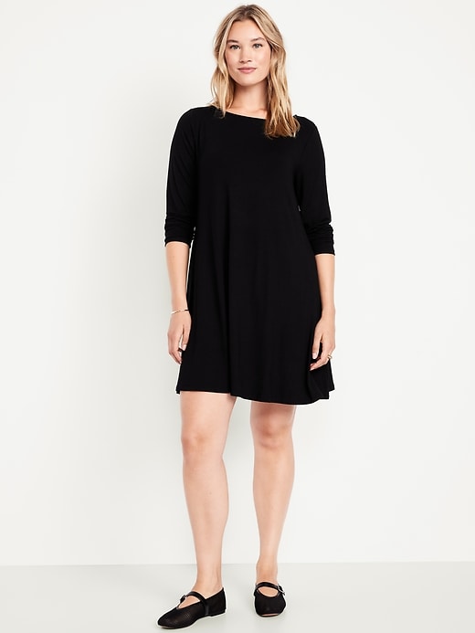 Image number 3 showing, Long-Sleeve Mini Swing Dress
