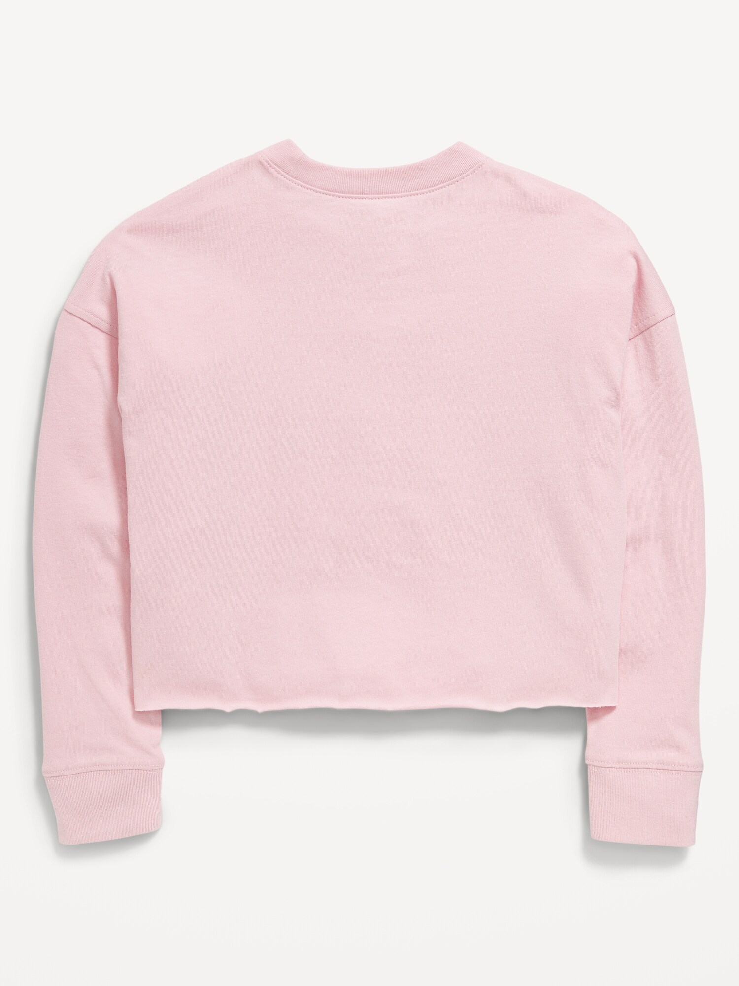 Футболка Old Navy Nirvana™ Long-Sleeve Cropped T-Shirt для девочек, цвет: Розовый — фото 2
