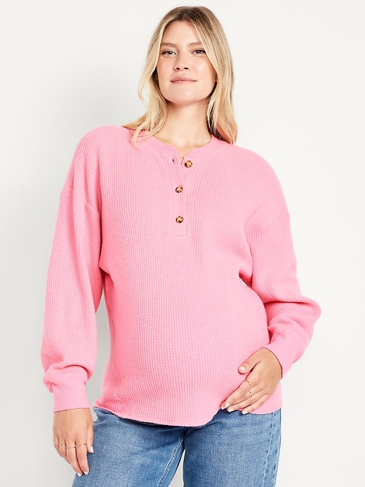 Image number 1 showing, Maternity Oversized Waffle T-Shirt