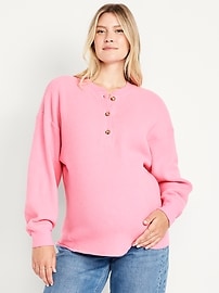 Image number 1 showing, Maternity Oversized Waffle T-Shirt