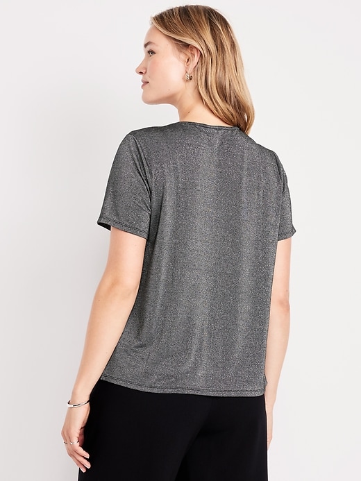 Image number 5 showing, Luxe Crew-Neck Shine T-Shirt