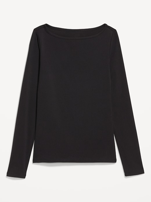 Image number 4 showing, Snug Long-Sleeve Boat-Neck T-Shirt