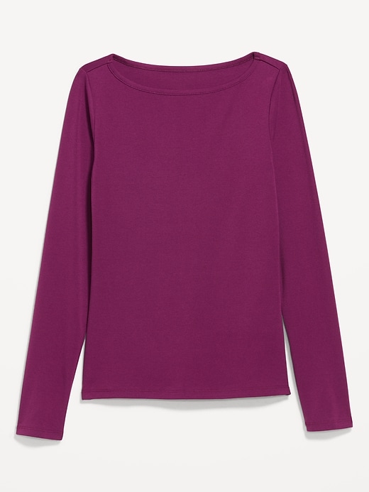 Image number 4 showing, Snug Long-Sleeve Boat-Neck T-Shirt