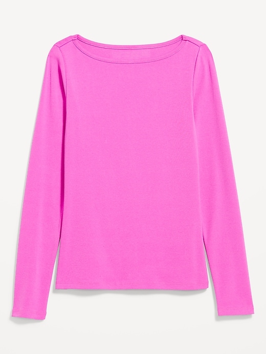 Image number 4 showing, Snug Long-Sleeve Boat-Neck T-Shirt