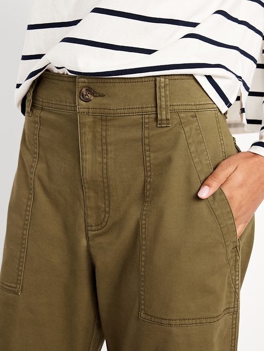 Image number 4 showing, Mid-Rise Twill Barrel Pants