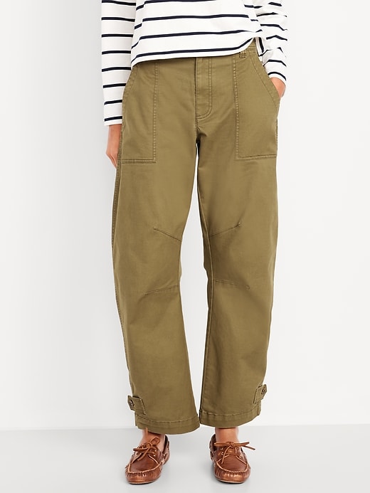 Image number 2 showing, Mid-Rise Twill Barrel Pants