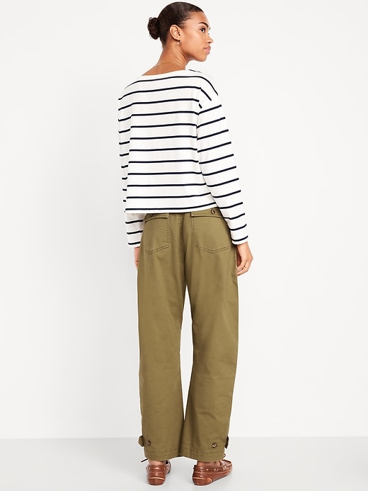 Image number 3 showing, Mid-Rise Twill Barrel Pants