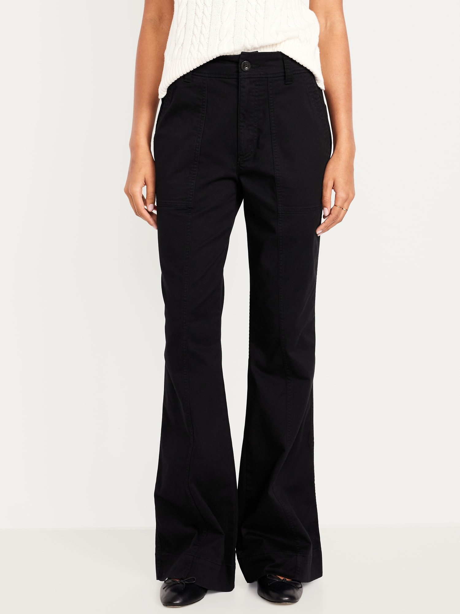 Mid-Rise Flare Pants