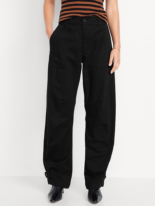 Image number 2 showing, Mid-Rise Twill Barrel Pants