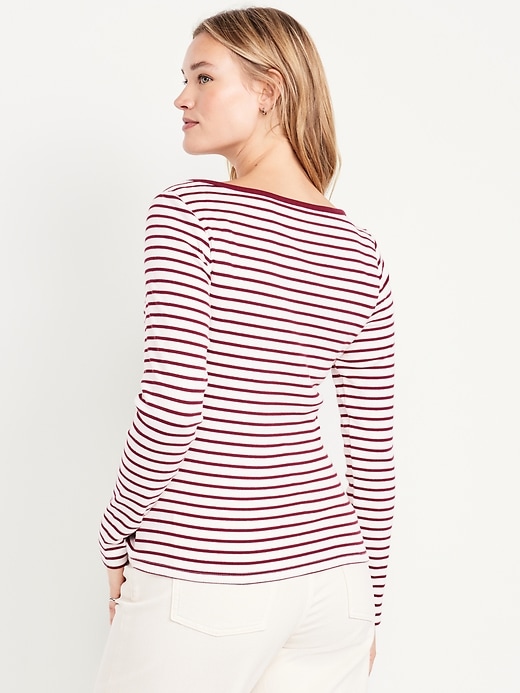 Image number 6 showing, Snug Long-Sleeve Boat-Neck T-Shirt