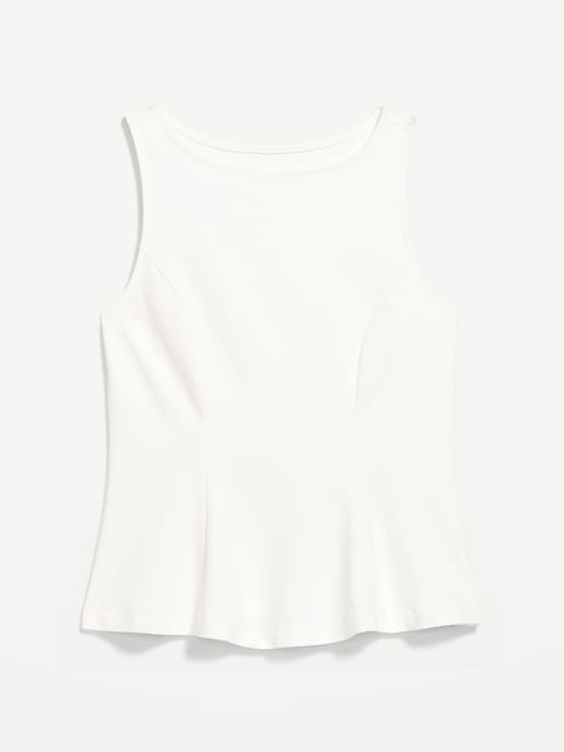 Image number 4 showing, Ponte-Knit Sleeveless Peplum Top