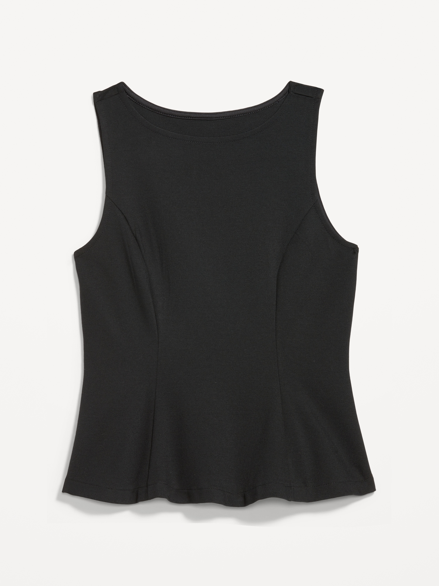 Ponte-Knit Sleeveless Peplum Top