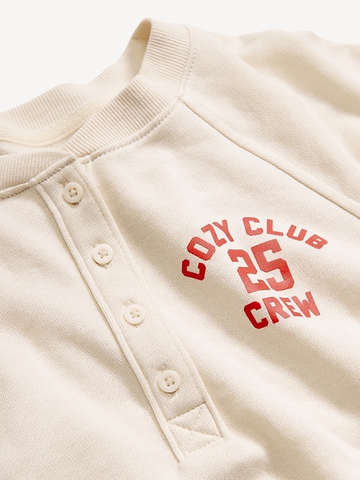 Image number 5 showing, SoComfy Oversized Button-Front Graphic Sweatshirt