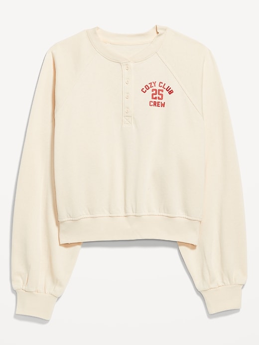Image number 4 showing, SoComfy Oversized Button-Front Graphic Sweatshirt