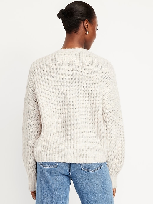 Image number 2 showing, Wool-Blend Shaker-Stitch Cardigan Sweater