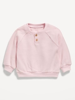 Cozy Long-Sleeve Henley Thermal-Knit Sweatshirt for Baby