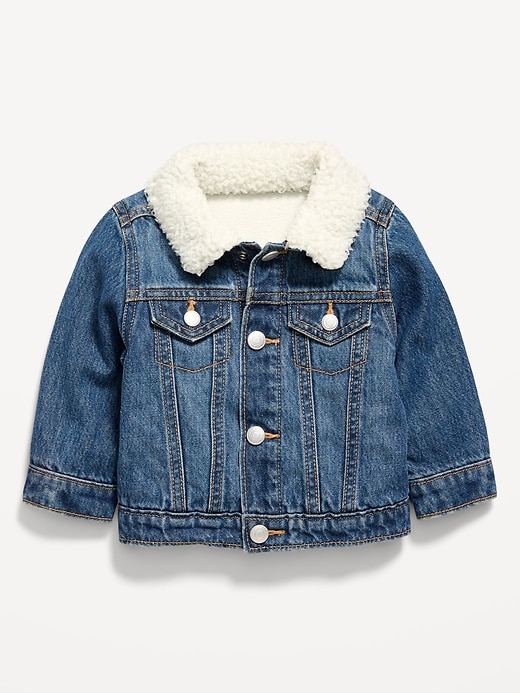 Image number 1 showing, Sherpa-Collar Jean Trucker Jacket for Baby