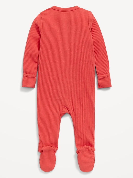 Image number 2 showing, 2-Way-Zip Sleep & Play Ribbed Footed One-Piece for Baby