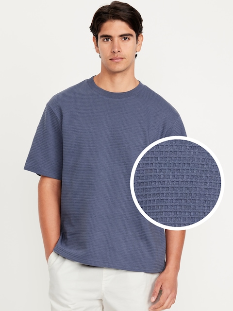 Heavyweight Crew-Neck Waffle T-Shirt - Swept Away