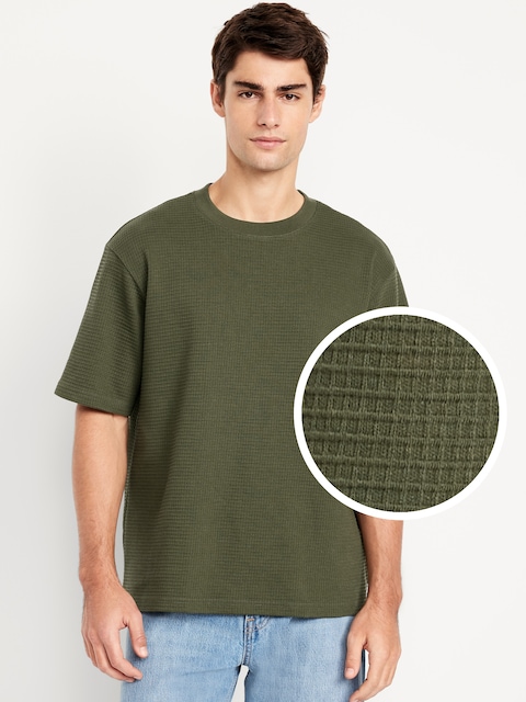 Heavyweight Crew-Neck Waffle T-Shirt - Matcha Green