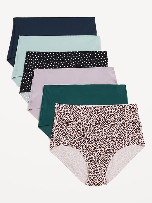 Image number 1 showing, High-Waisted No-Show Brief Underwear 6-Pack