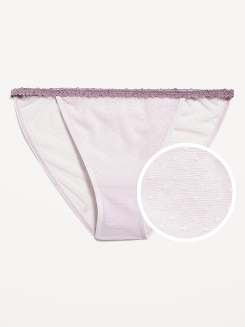 Mesh String Bikini Underwear - Lilac Mist