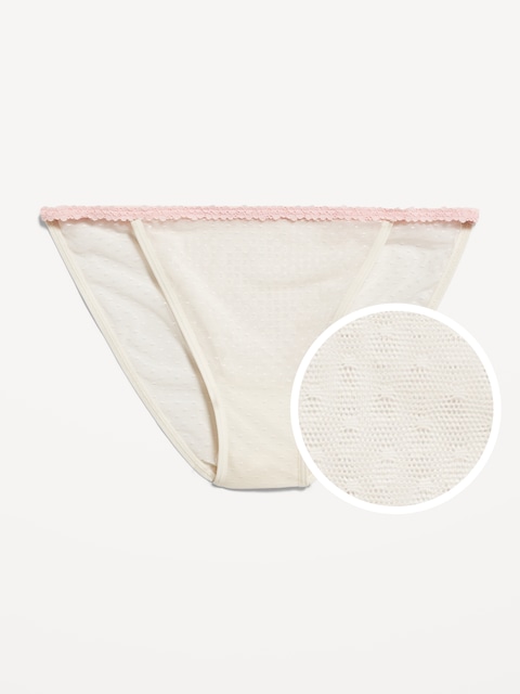 Mesh String Bikini Underwear - Sea Salt
