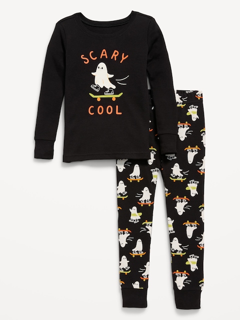 Printed Snug-Fit Pajama Set for Toddler & Baby - Black Jack