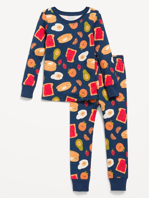 Printed Snug-Fit Pajama Set for Toddler & Baby - Toast