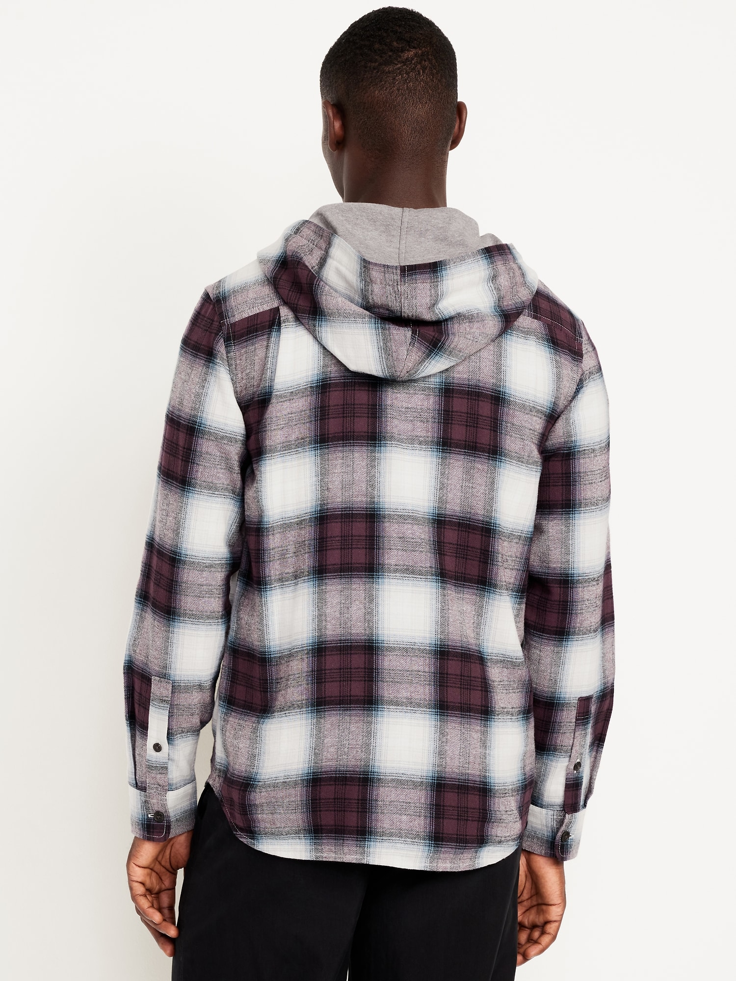 Hooded Plaid Flannel Shirt