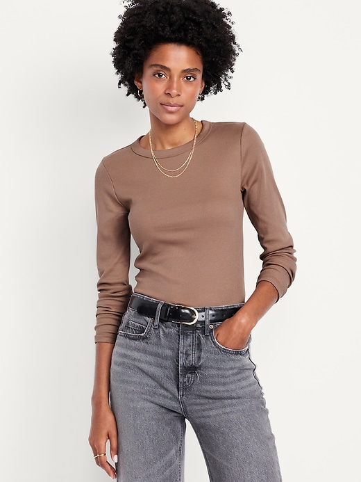 Image number 1 showing, Snug Long-Sleeve Crew-Neck T-Shirt