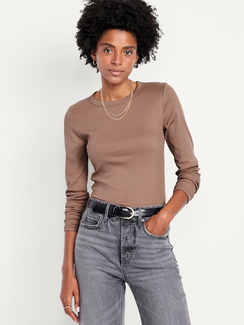 Snug Long-Sleeve Crew-Neck T-Shirt - Driftwood
