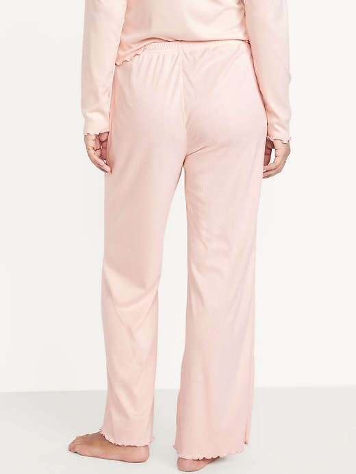 Image number 6 showing, High-Waisted Cozy Rib Pajama Pants