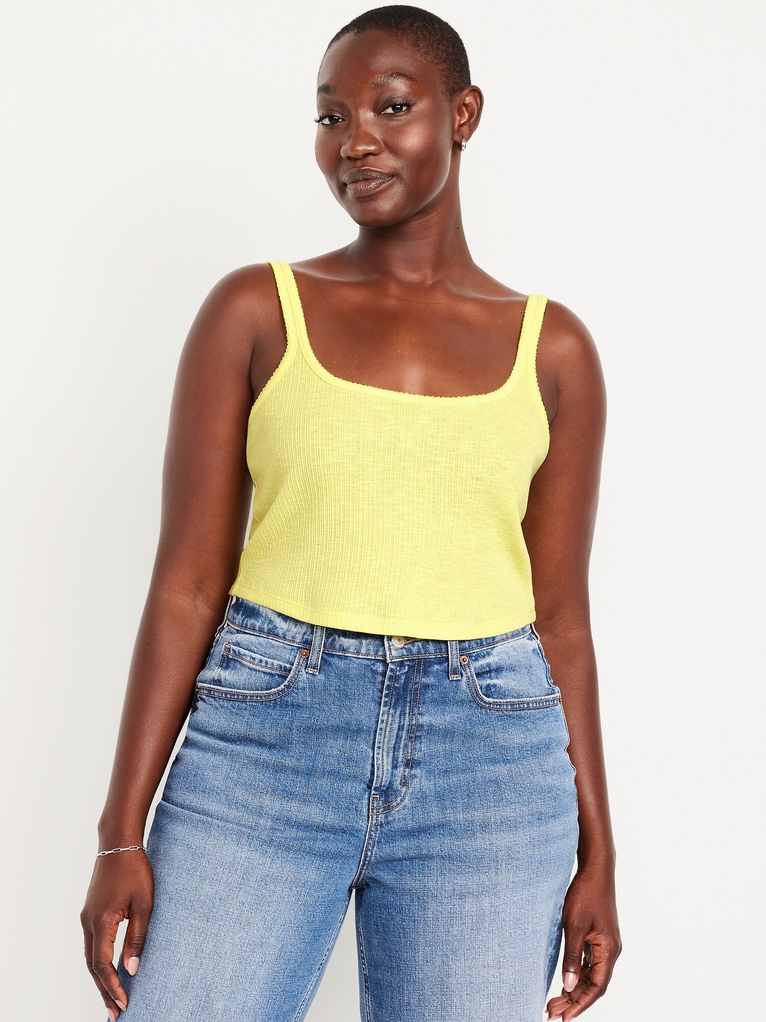 Cropped Pointelle Cami Top