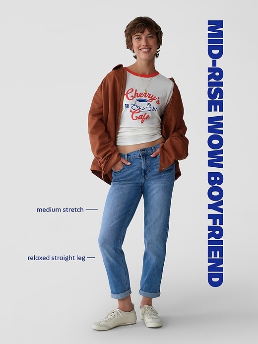 Image number 10 showing, Mid-Rise Wow Boyfriend Straight Jeans