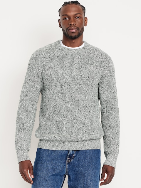 Crew-Neck Shaker-Stitch Sweater - Lakeshore