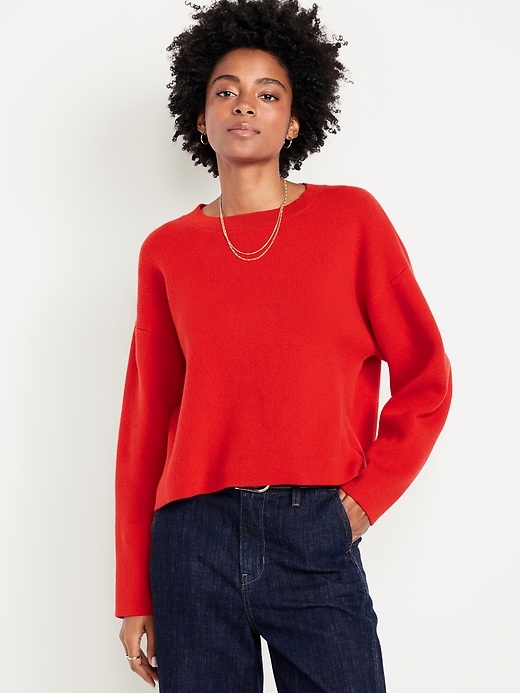 Image number 1 showing, SoSoft Cropped Crew-Neck Sweater