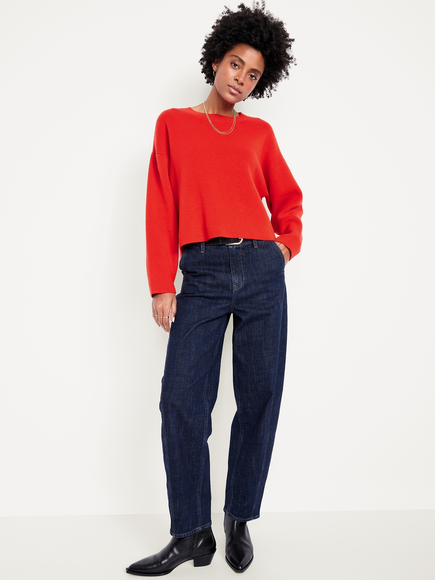 SoSoft Cropped Crew-Neck Sweater | Old Navy