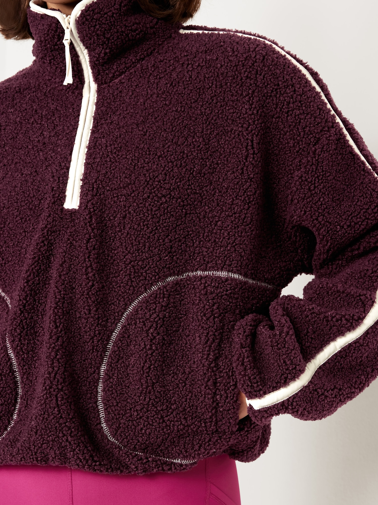 Loose Sherpa Quarter-Zip Pullover | Old Navy