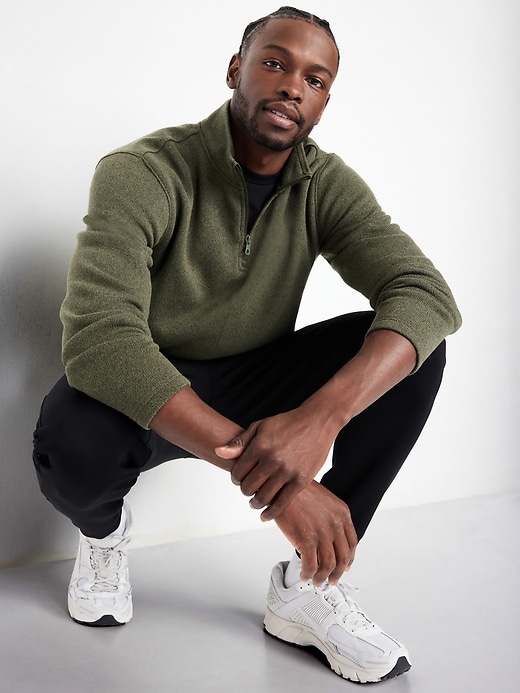 Image number 3 showing, Sweater-Knit Fleece Quarter-Zip Pullover