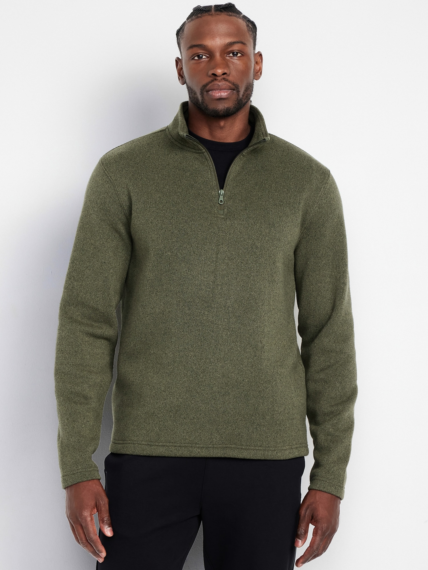 Sweater-Knit Fleece Quarter-Zip Pullover