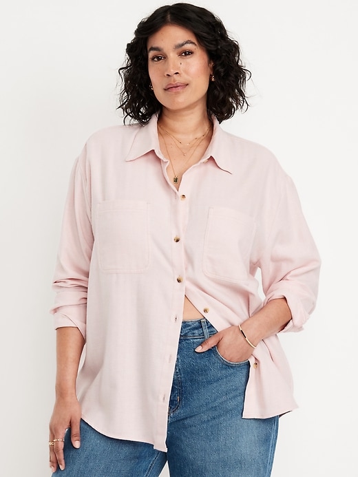 Image number 7 showing, Button-Down Boyfriend Shirt