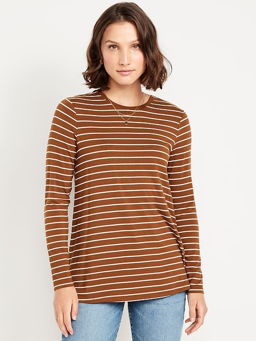 Image number 1 showing, Luxe Long-Sleeve Crew-Neck Tunic
