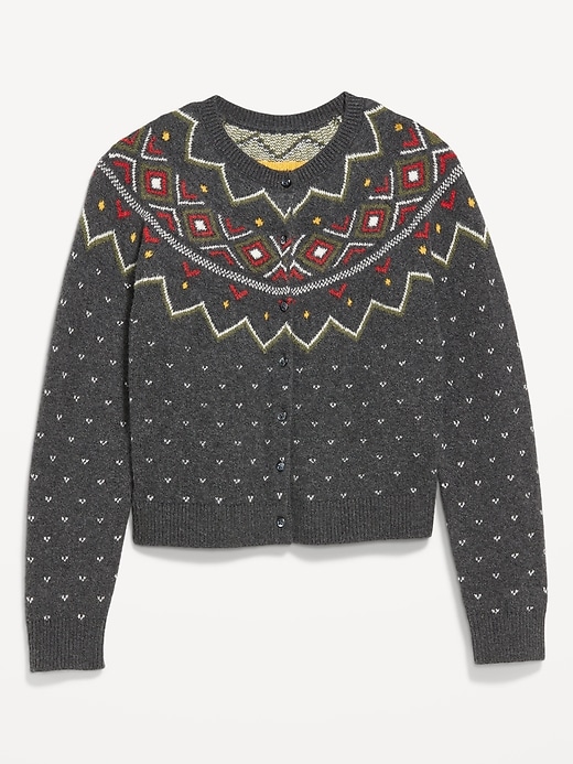 Image number 4 showing, SoSoft Cropped Fair Isle Cardigan Sweater