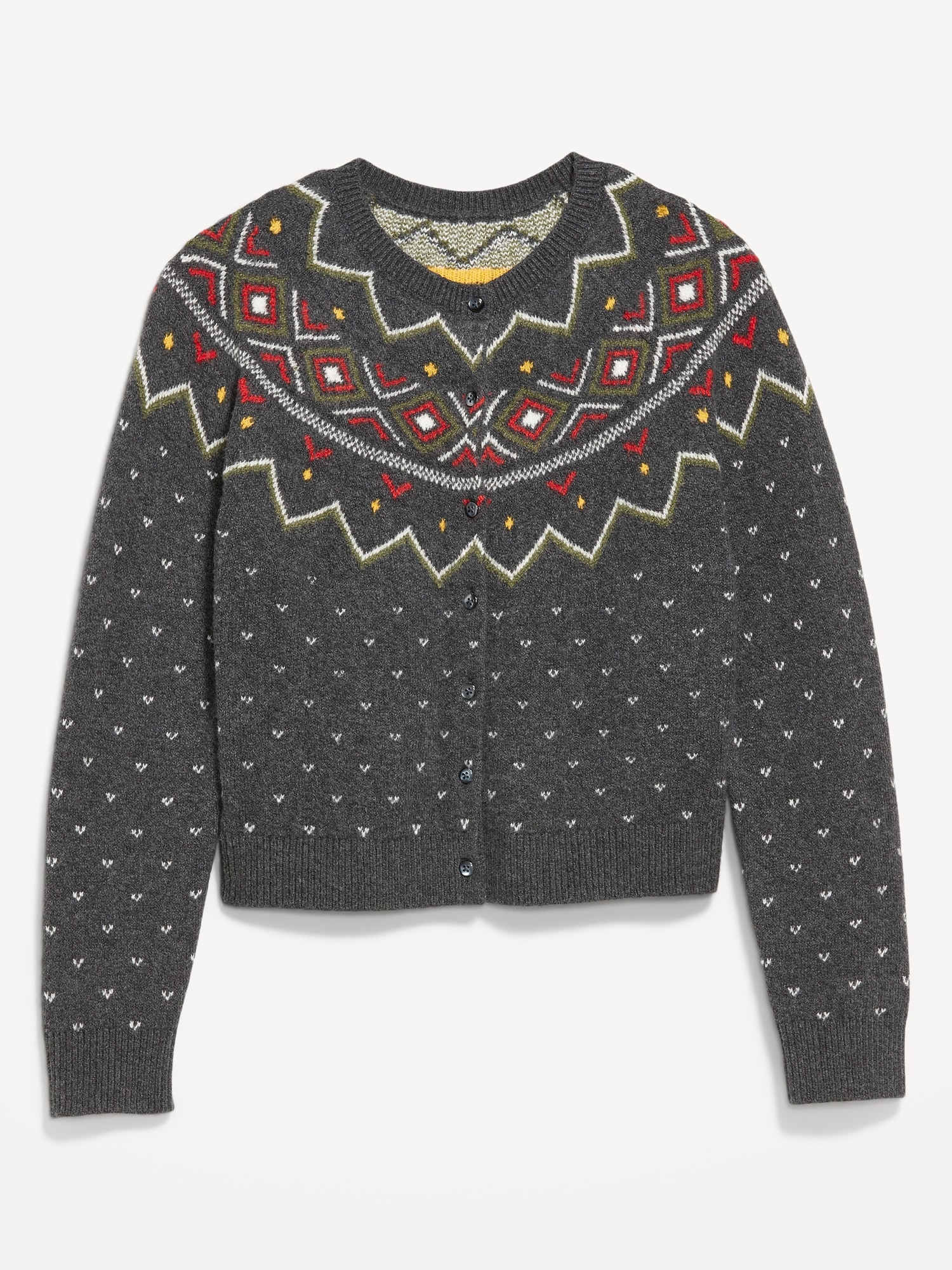 SoSoft Cropped Fair Isle Cardigan Sweater