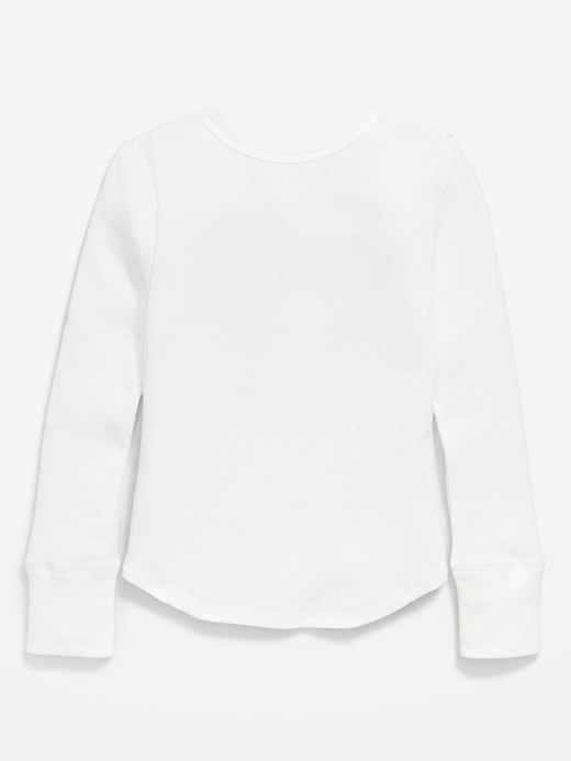 Image number 2 showing, Long-Sleeve Logo Graphic Thermal-Knit T-Shirt for Girls