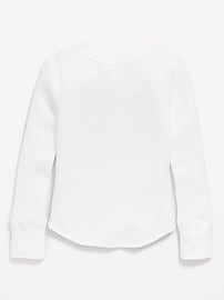 Image number 2 showing, Long-Sleeve Logo Graphic Thermal-Knit T-Shirt for Girls